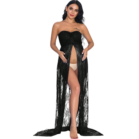 SHE fekete csipke maxi ruha