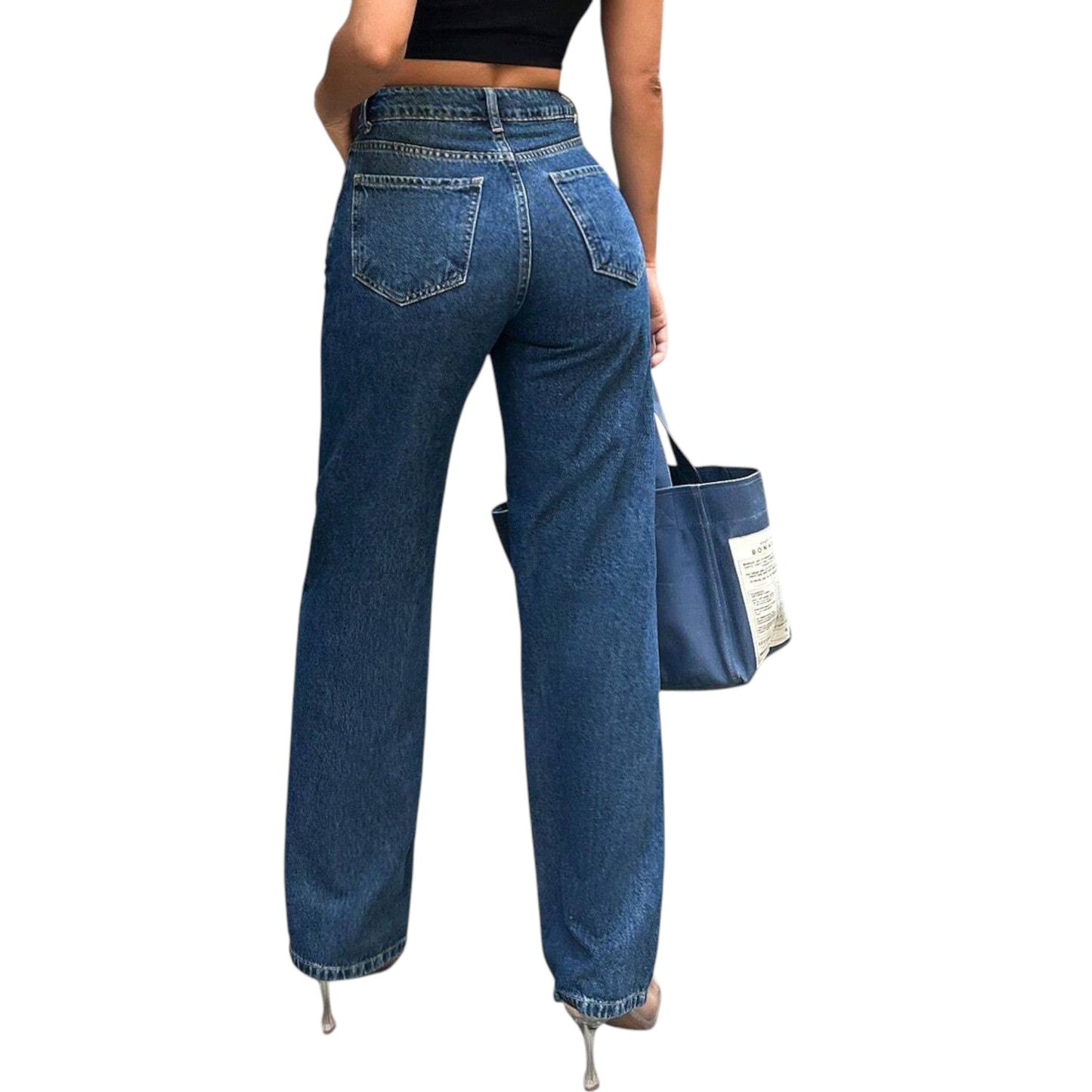 SHE sötétkék bő szárú farmer