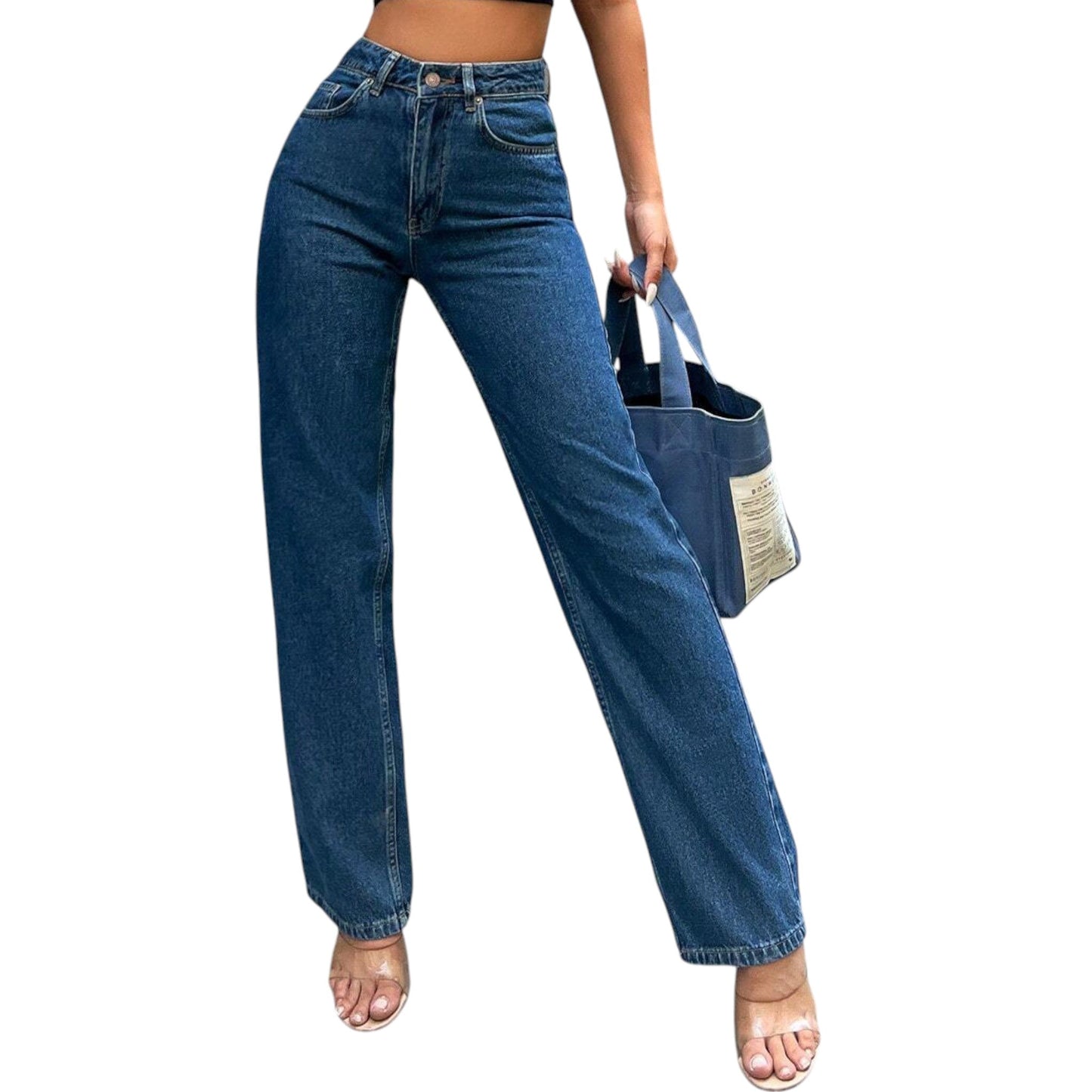 SHE sötétkék bő szárú farmer