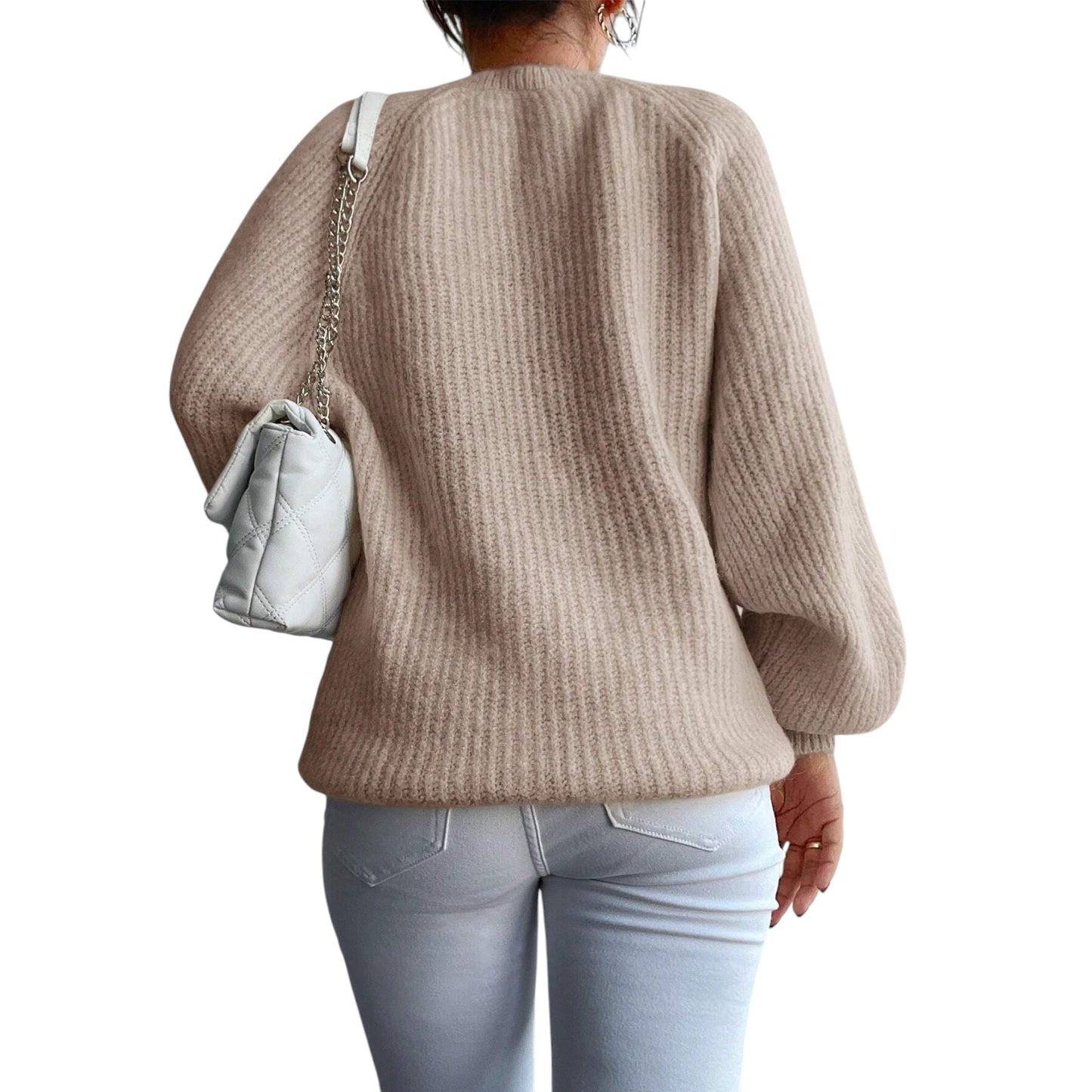 SHE bézs kötött pulóver