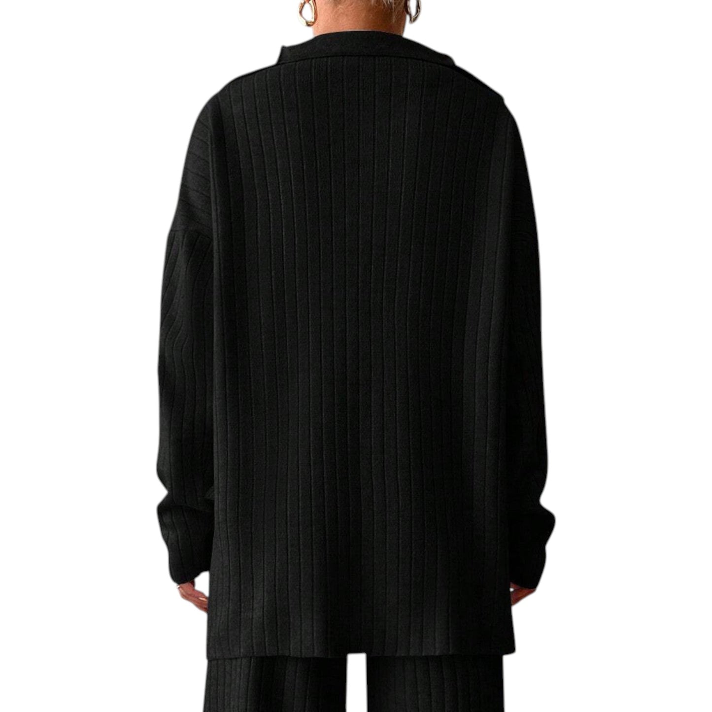 SHE fekete cipzáras pulóver