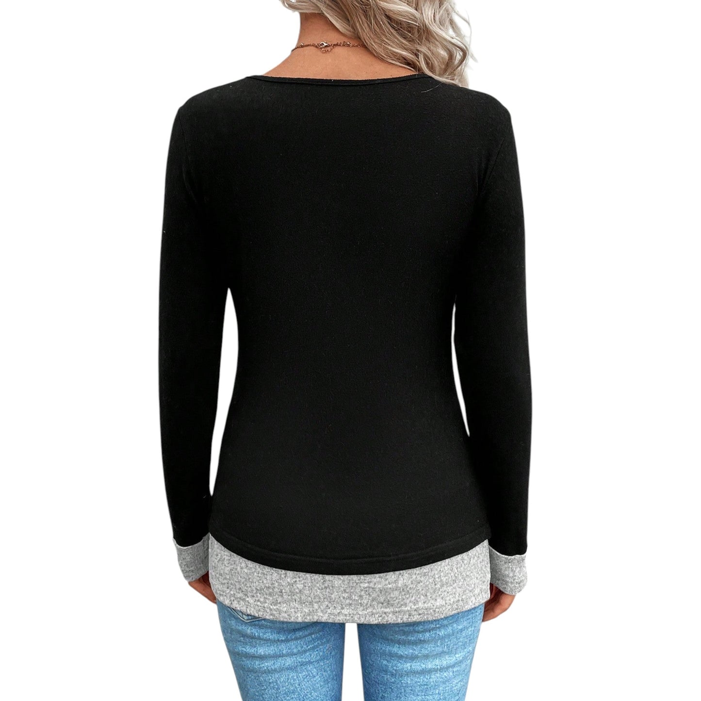 SHE fekete hosszú ujjú póló