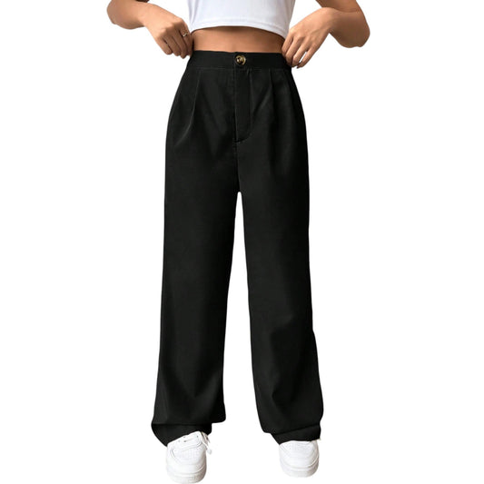 SHE fekete magas derekú egyenes szárú nadrág