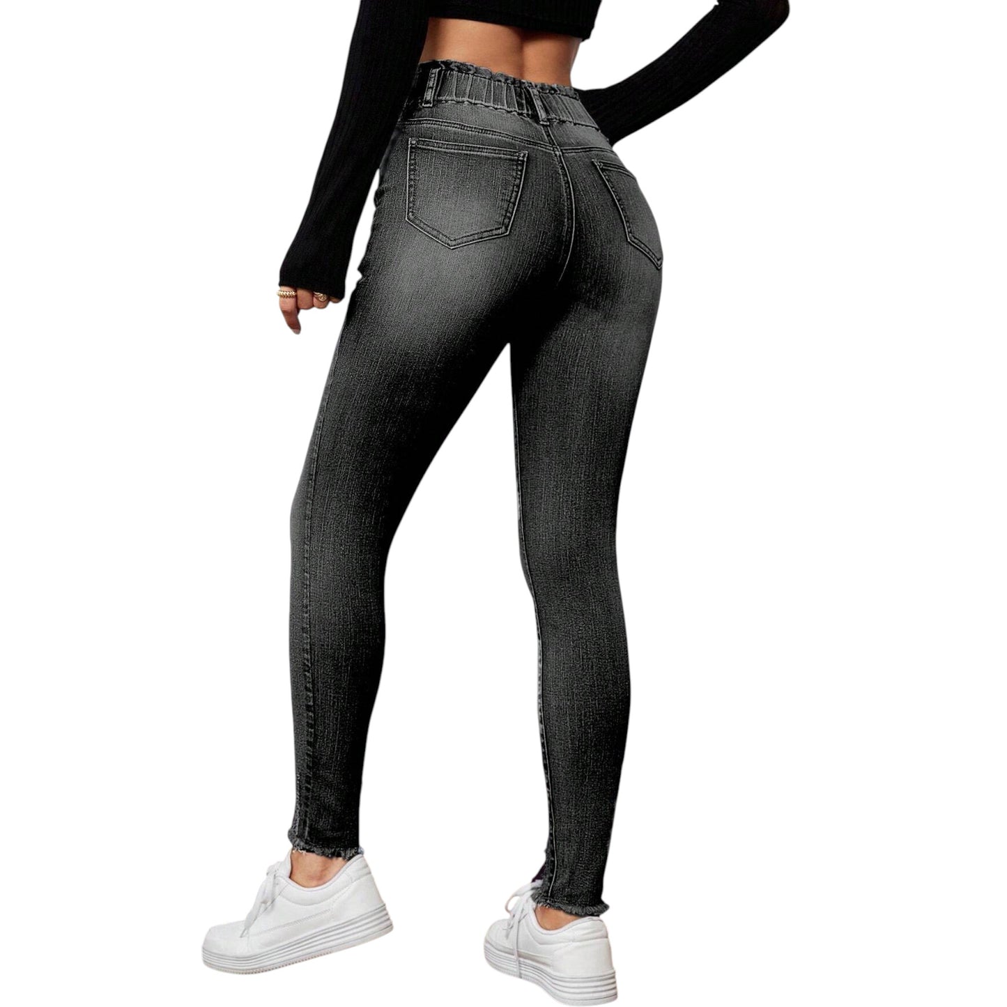 SHE szürke slim fit farmer nadrág