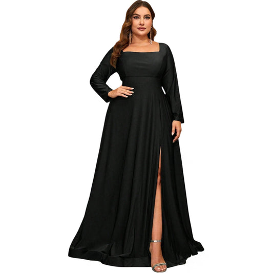 SHE fekete hosszú ujjú maxi ruha