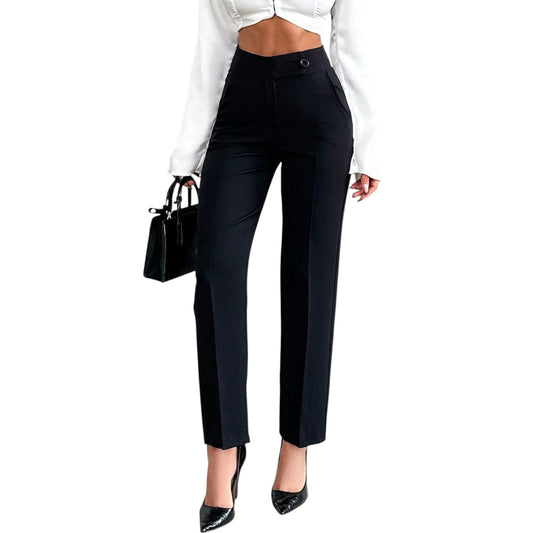 SHE fekete magas derekú egyenes szárú nadrág