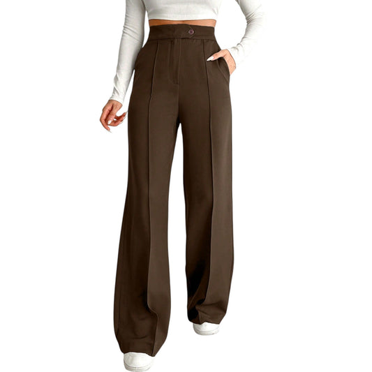 SHE barna magas derekú széles szárú nadrág