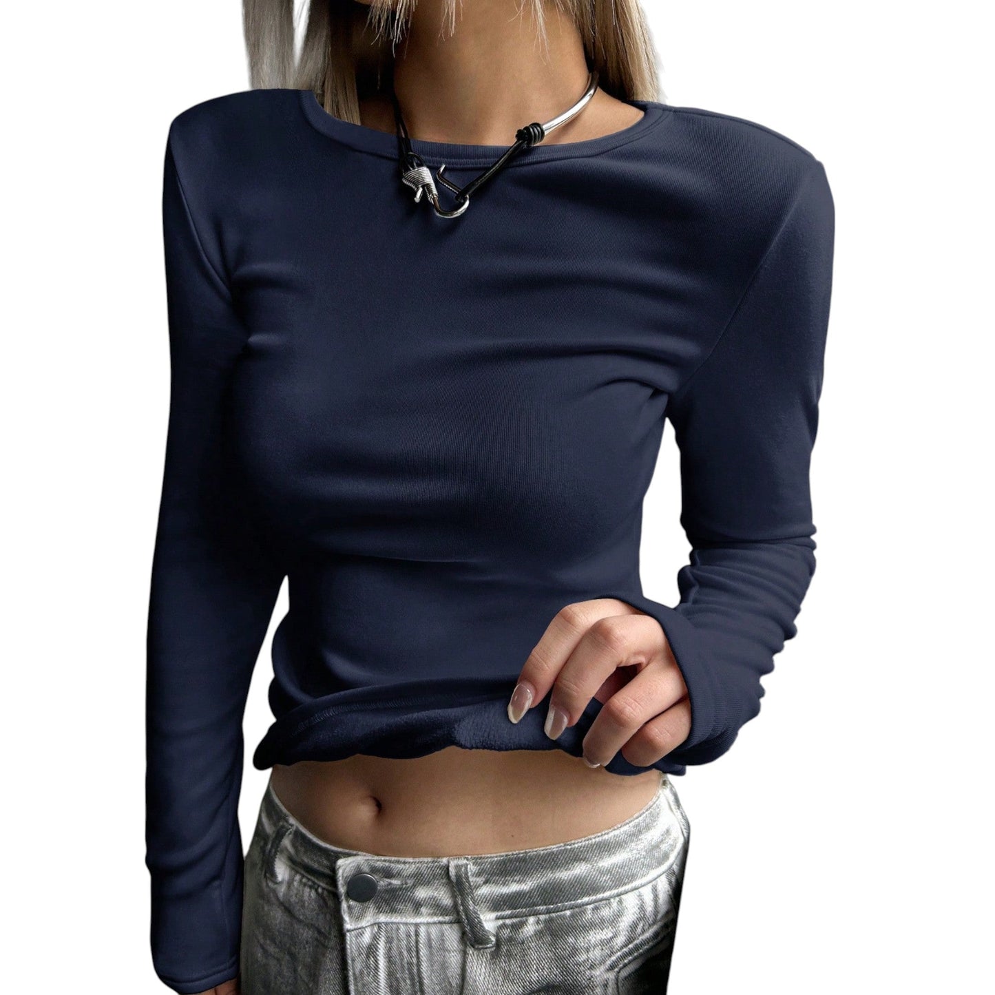 SHE sötétkék hosszú ujjú póló