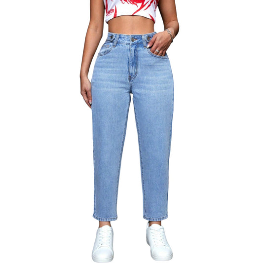 SHE világoskék mom fit farmer nadrág