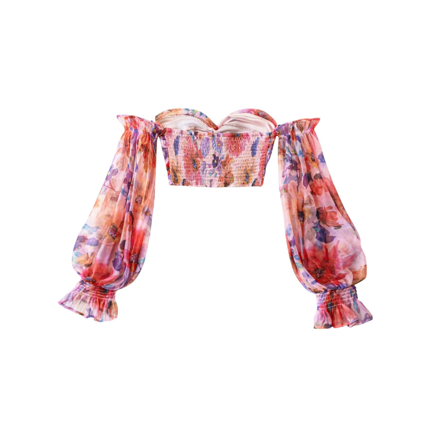 SHE színes virágos crop top