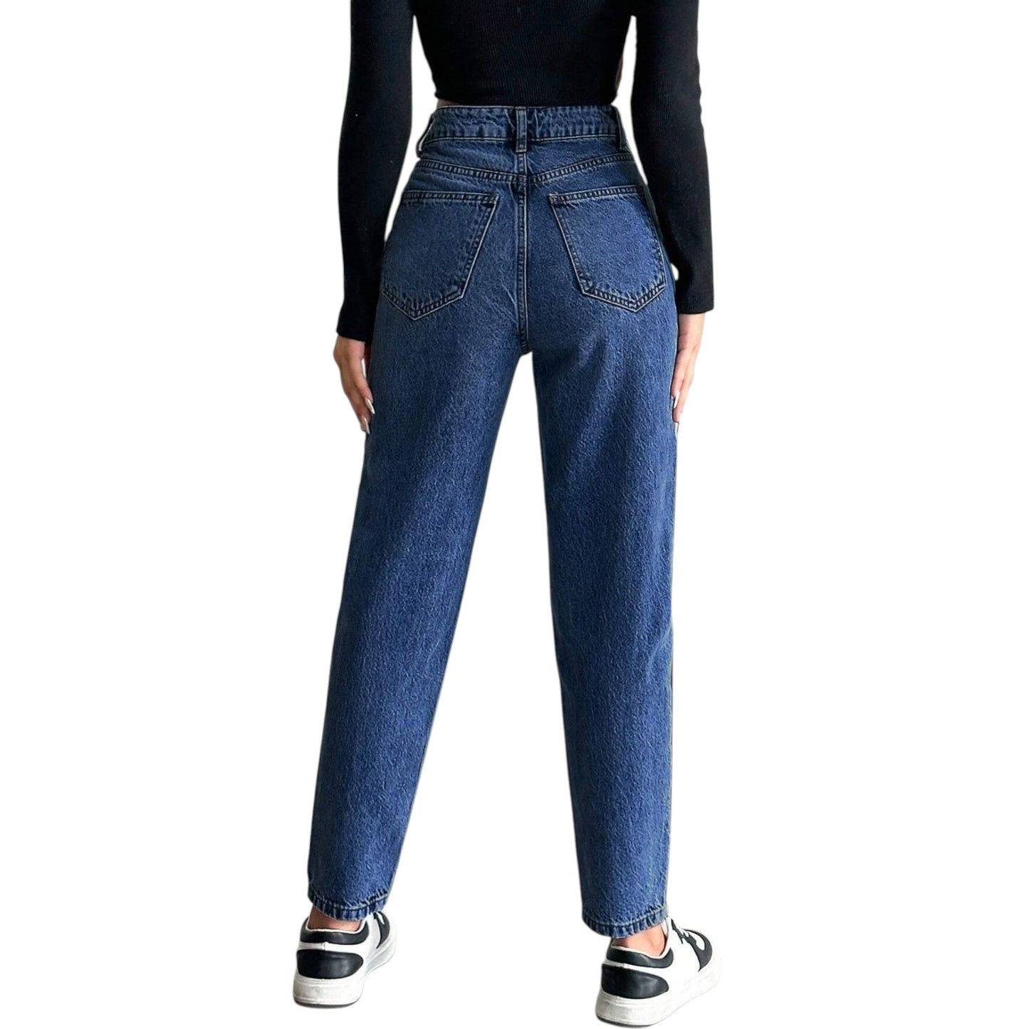 SHE sötétkék slim fit farmer nadrág
