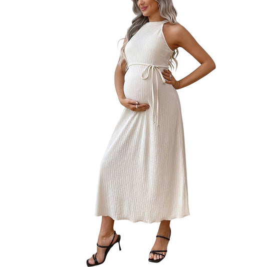 SHE vajszínű kismama hosszú ruha