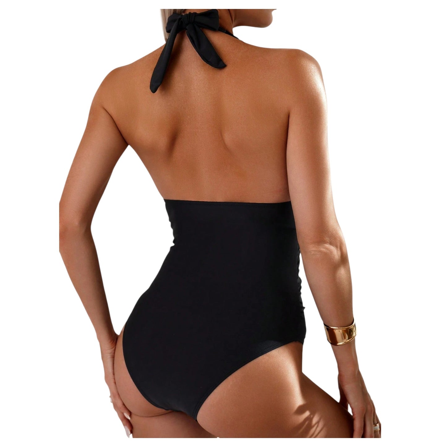 SHE fekete halter nyakú fürdőruha