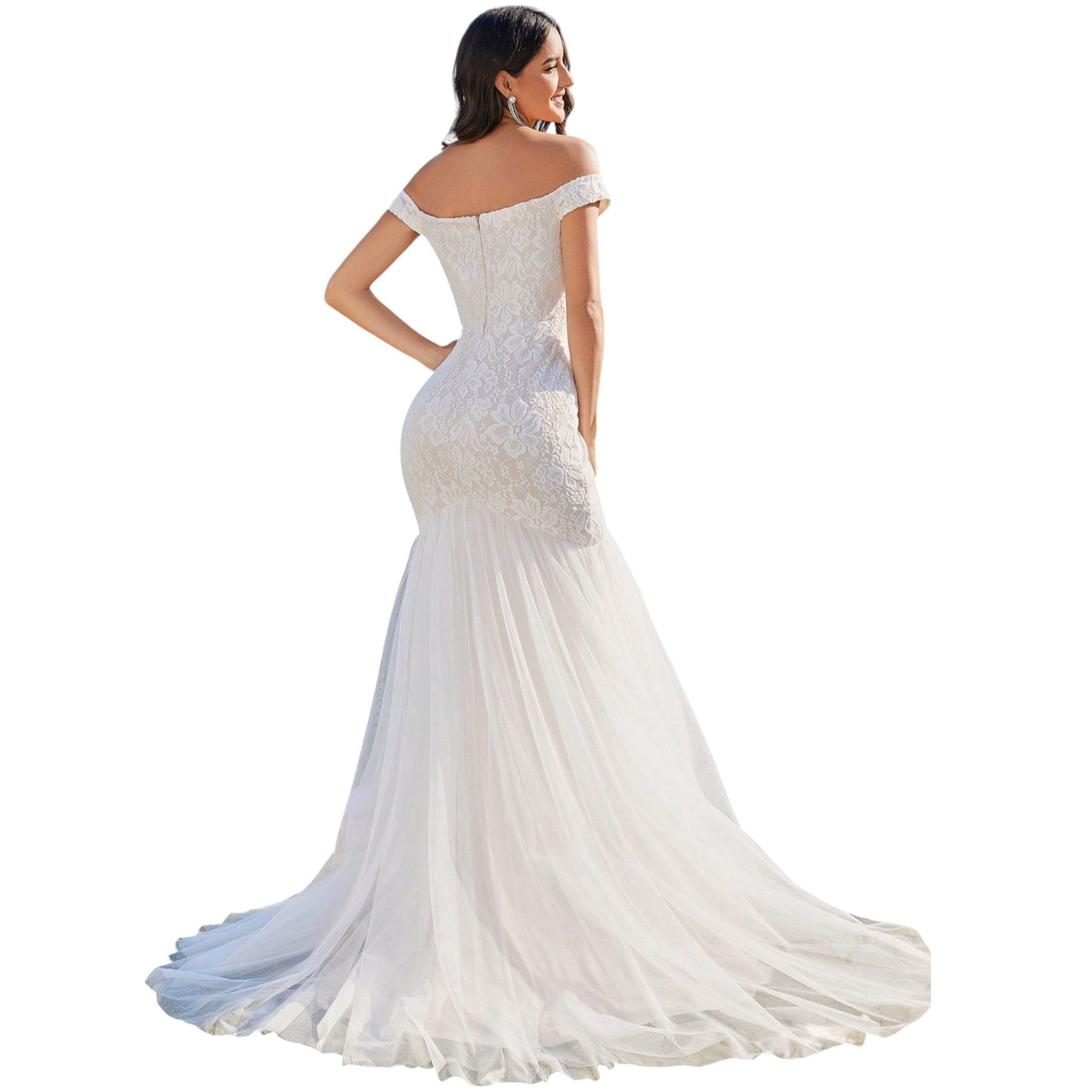 SHE fehér csipkés sellő ruha