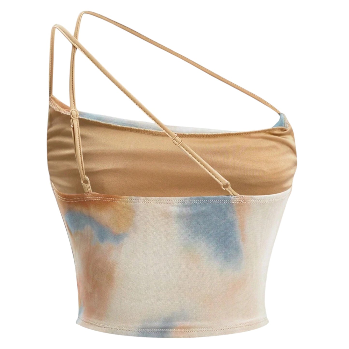 SHE többszínű aszimmetrikus crop top