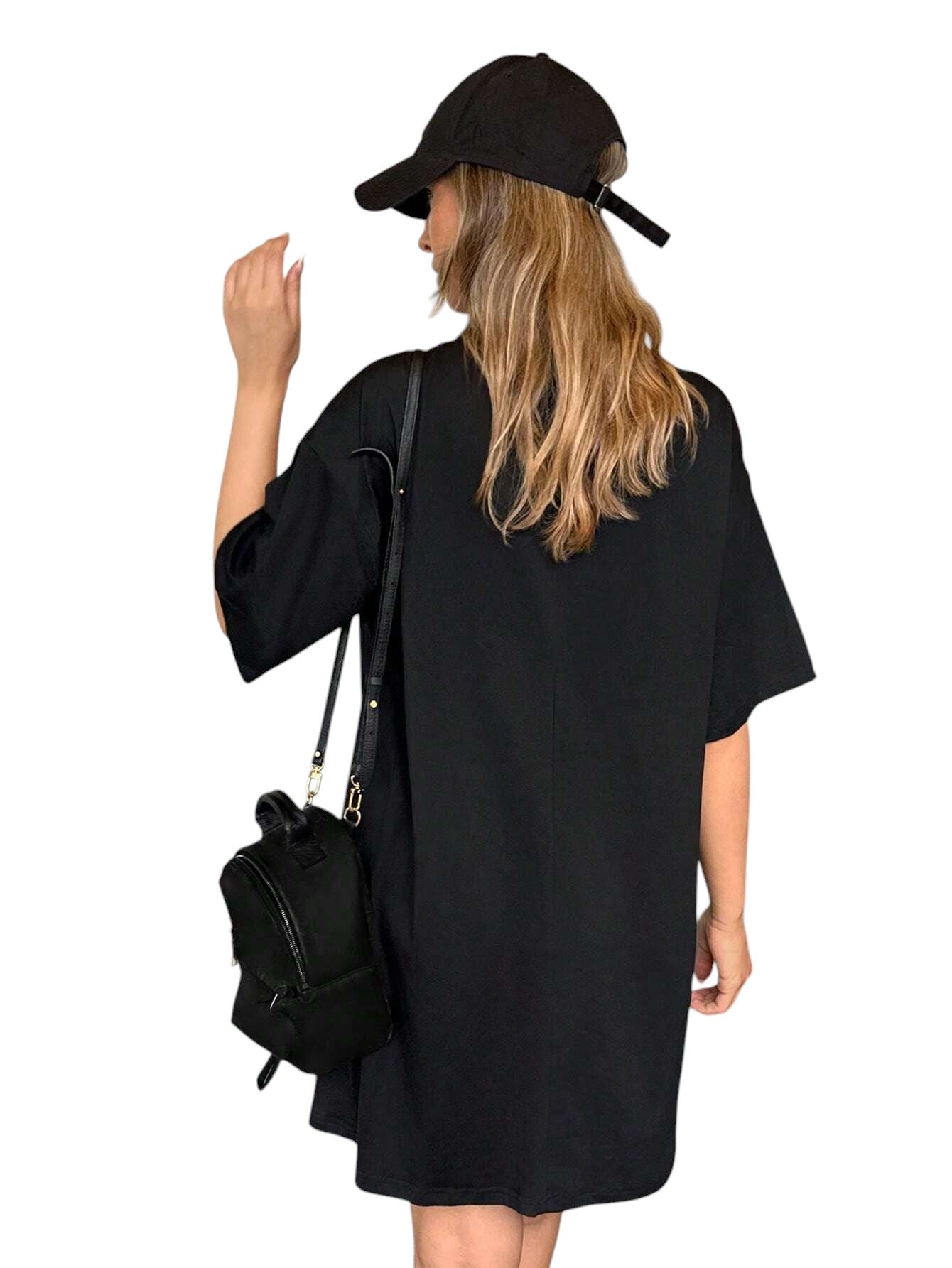 SHE fekete oversized pólóruha