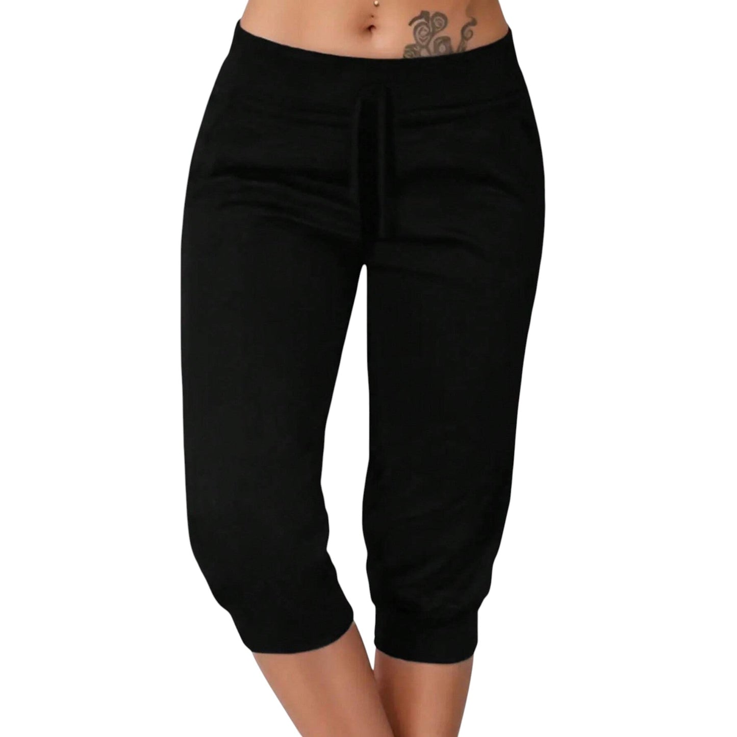 SHE fekete capri jogger nadrág