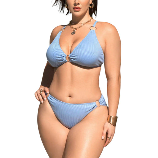 SHE világoskék gyűrűs bikini szett