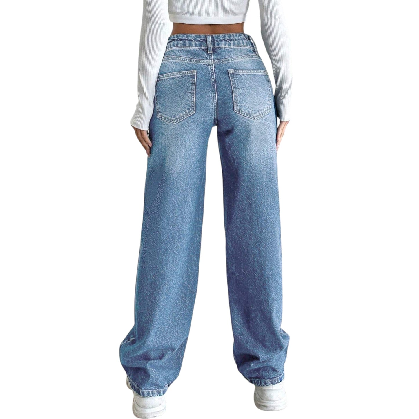 SHE kék wide leg farmer nadrág