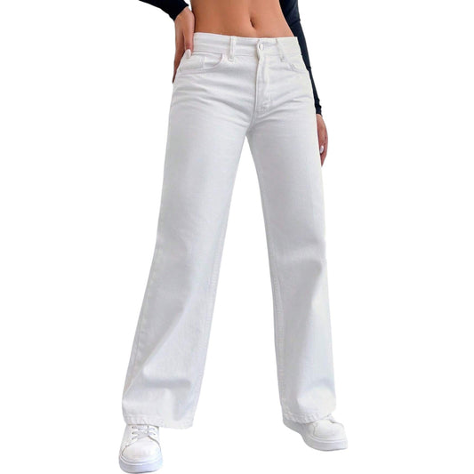 SHE fehér egyenes szárú farmer