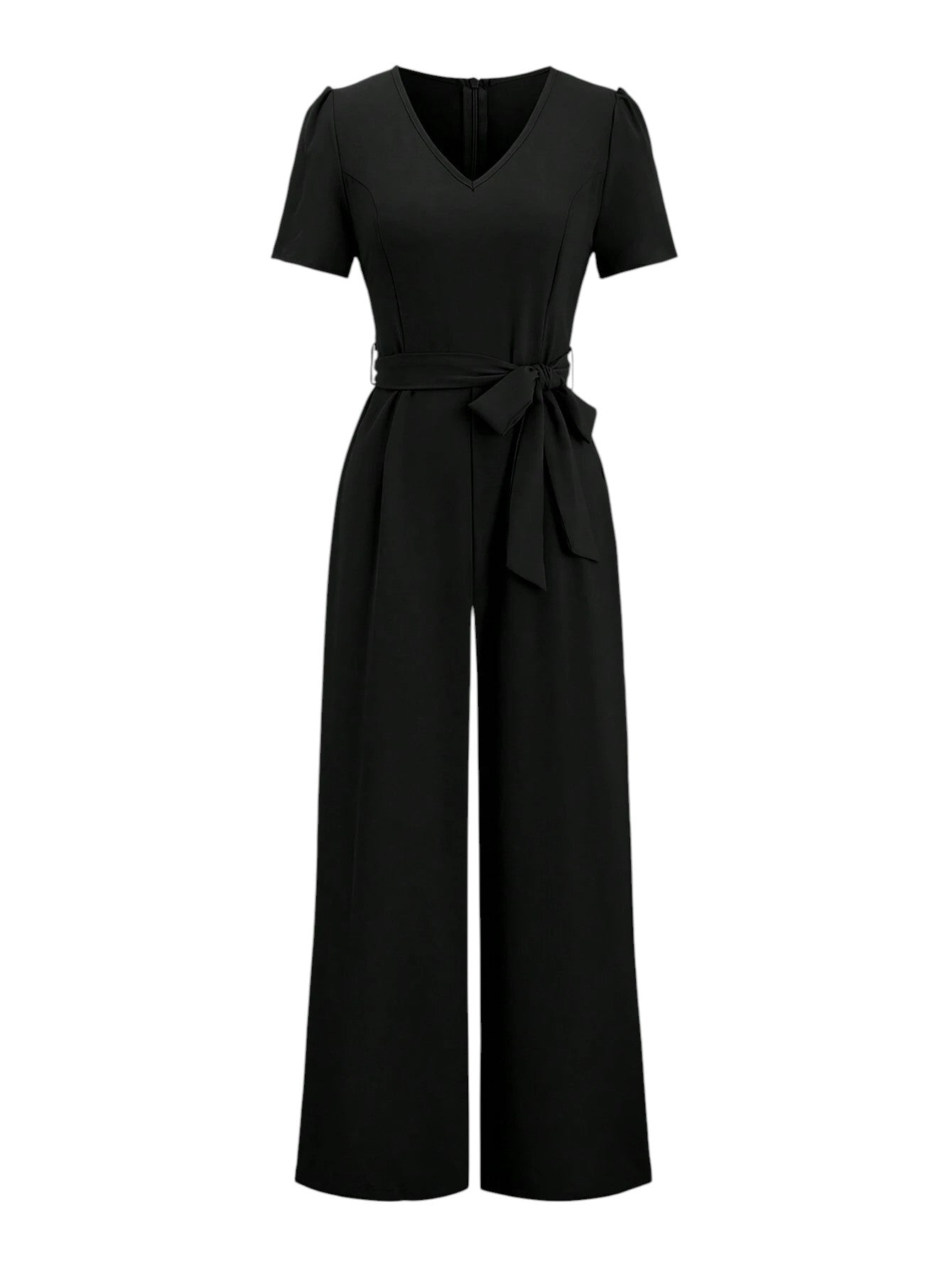 SHE fekete öves jumpsuit