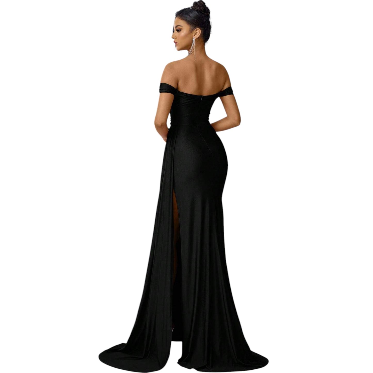 SHE fekete váll nélküli estélyi ruha