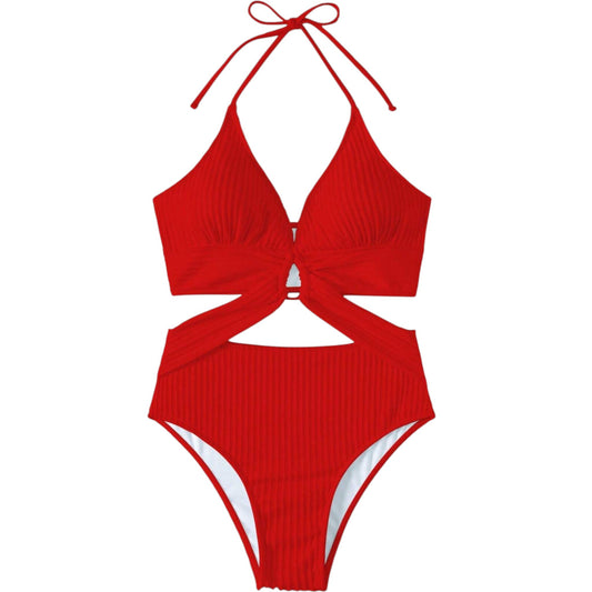 SHE piros kivágott fürdőruha