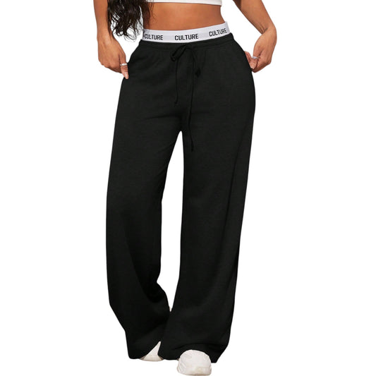 SHE fekete bő szabadidő nadrág