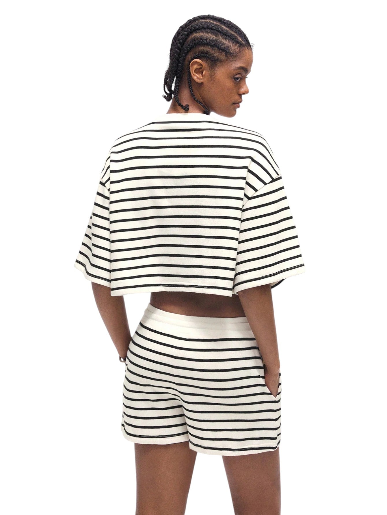 SHE fekete-fehér csíkos szett