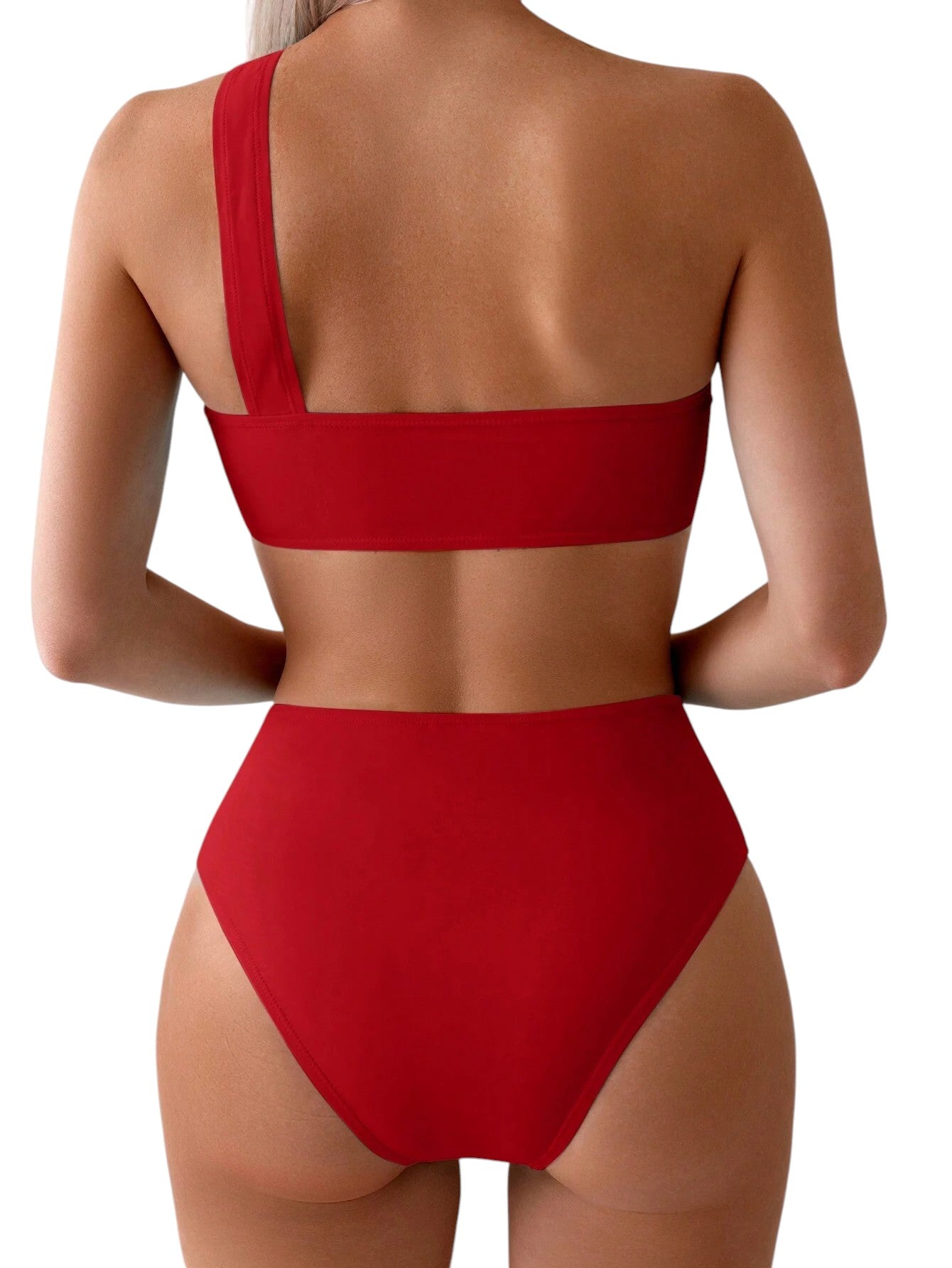 SHE piros aszimmetrikus bikini szett