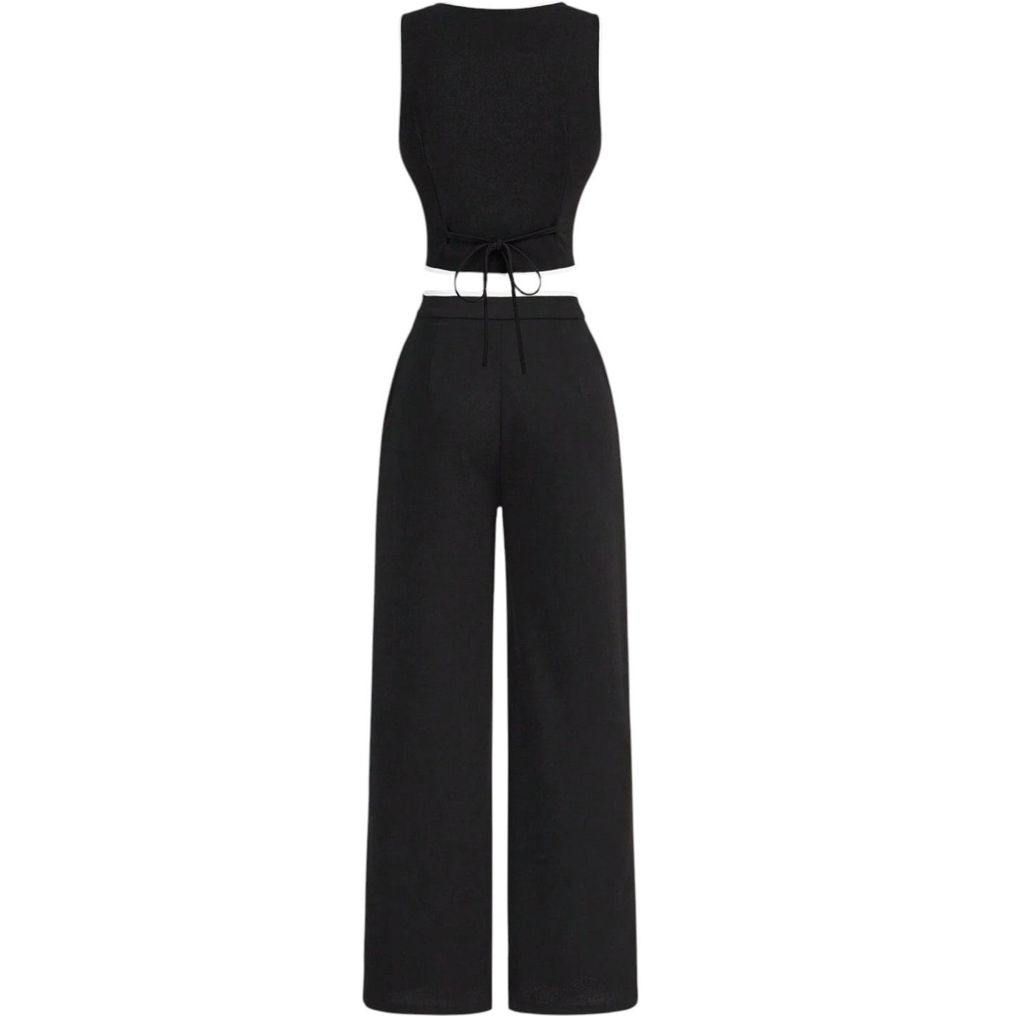 SHE fekete kontrasztos szegélyű nadrág szett