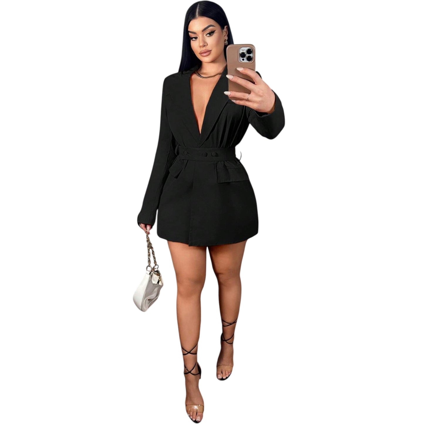 SHE fekete blézerruha