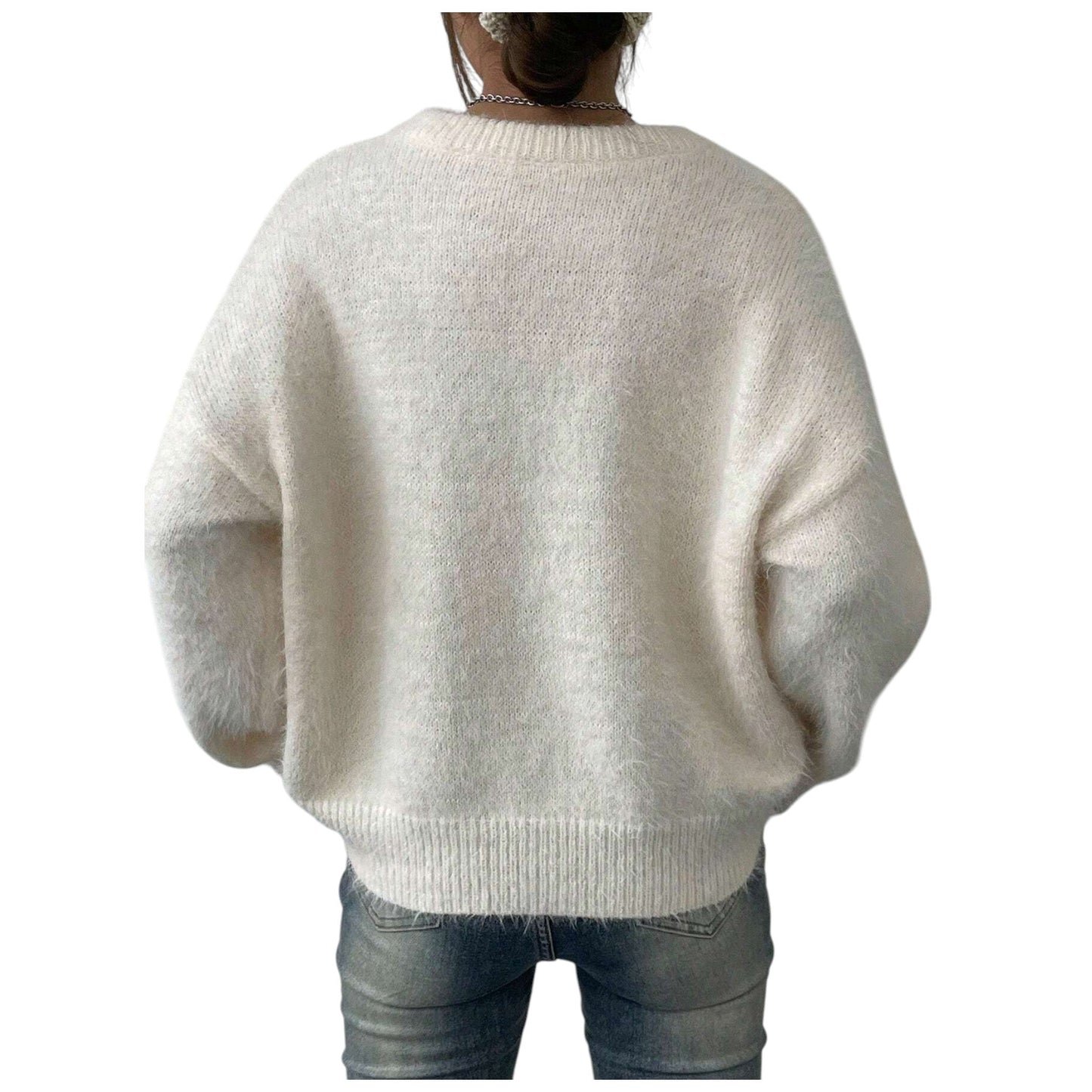 SHE bézs kötött pulóver