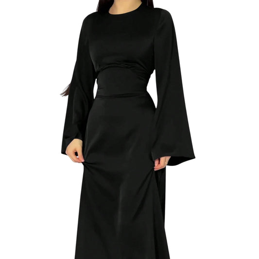 SHE fekete hosszú ujjú maxi ruha