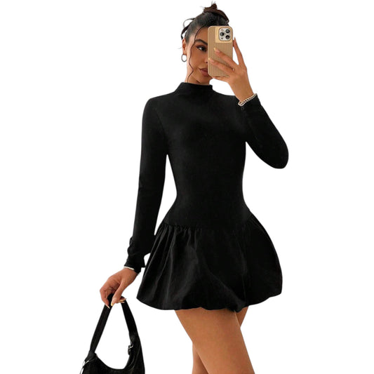 SHE fekete garbó mini ruha