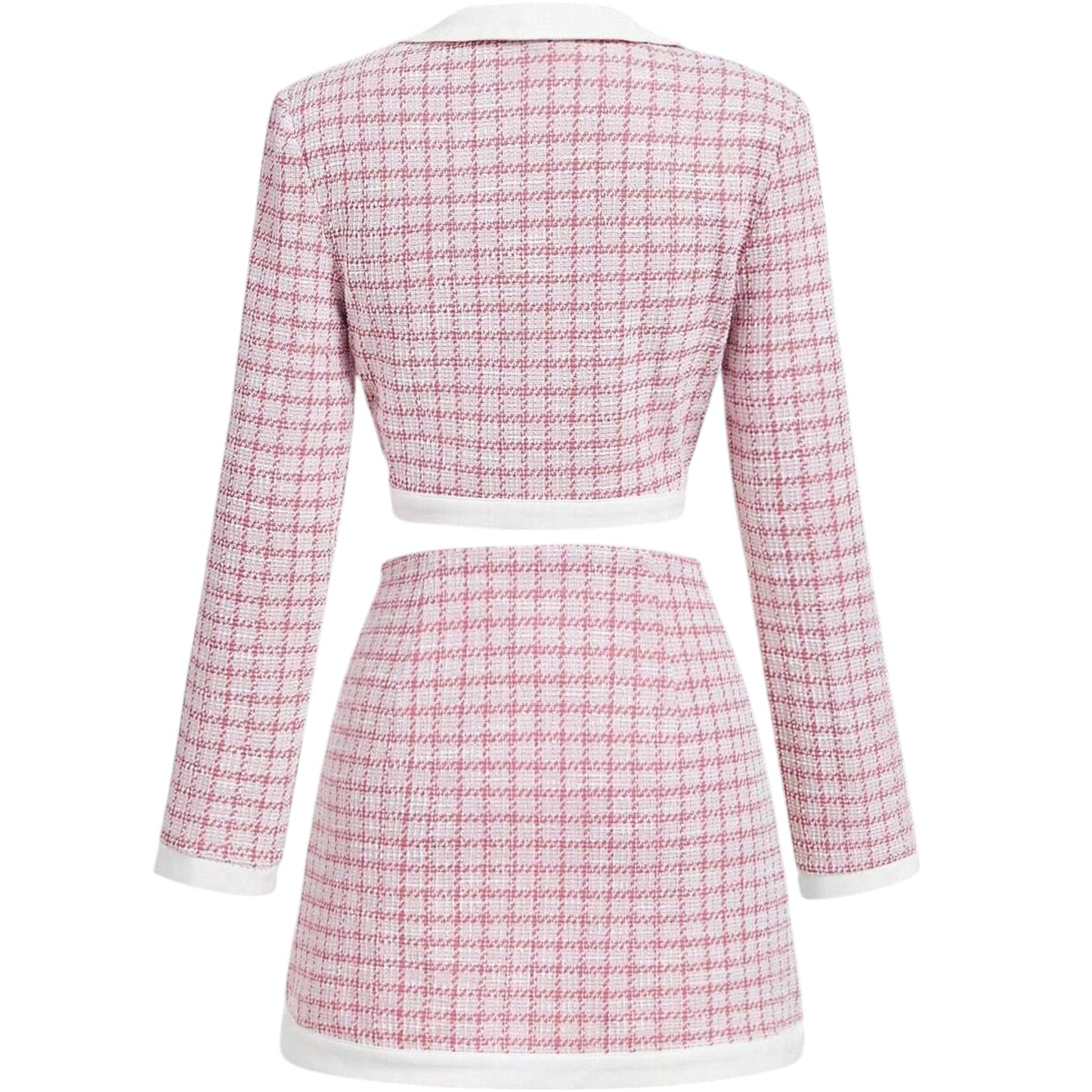 SHE rózsaszín tweed kétrészes szett