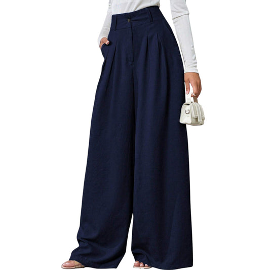 SHE sötétkék pliszírozott nadrág