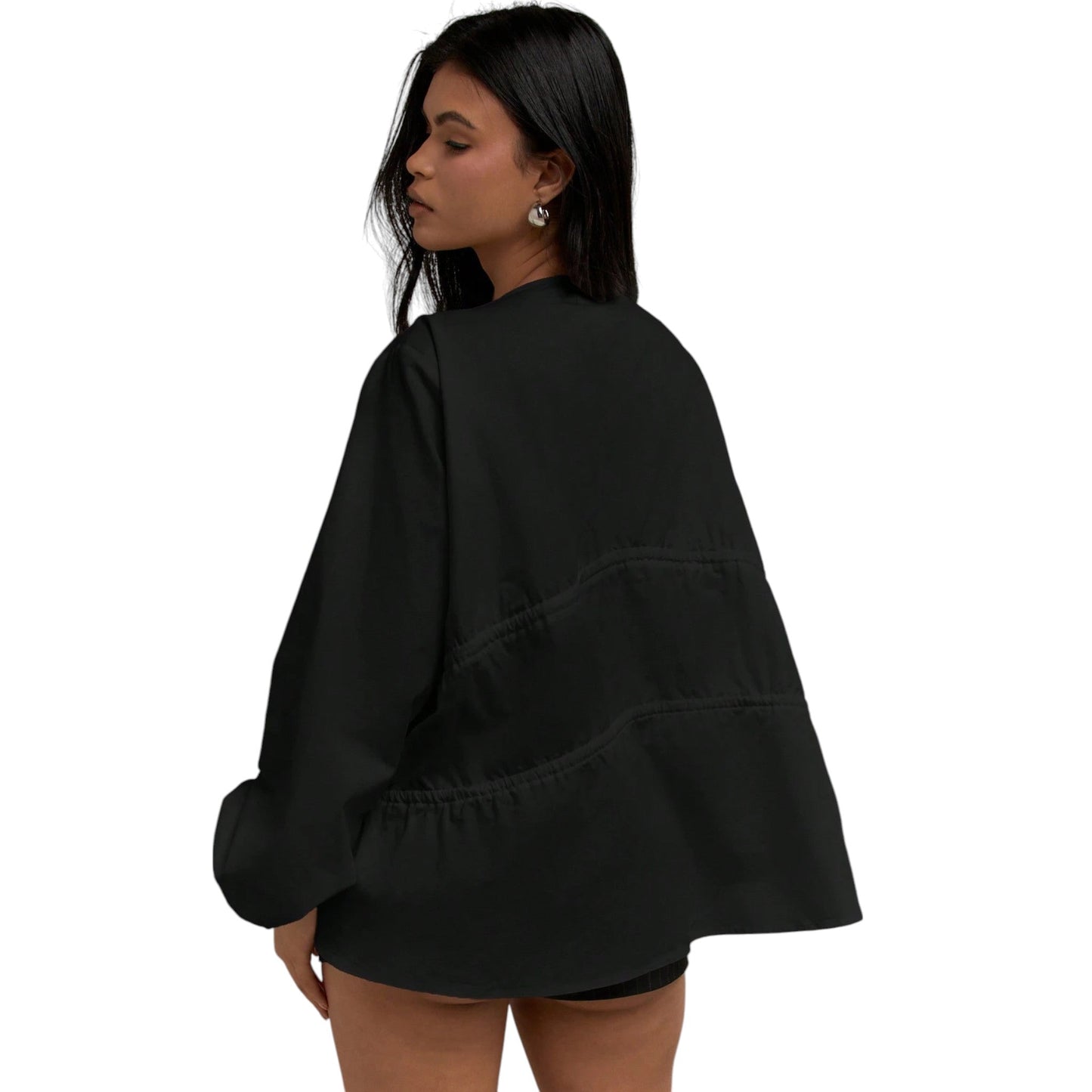 MISSGUIDED fekete V-nyakú blúz