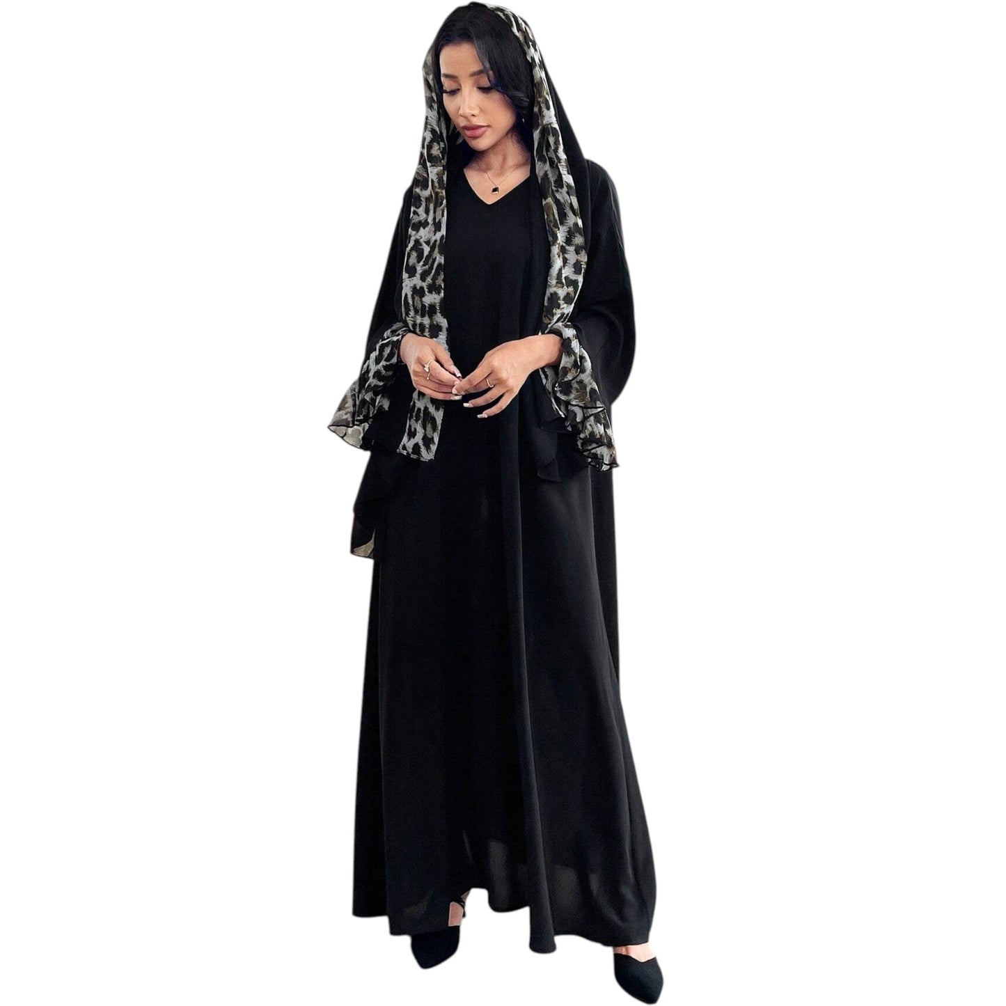 SHE fekete maxi abaya ruha