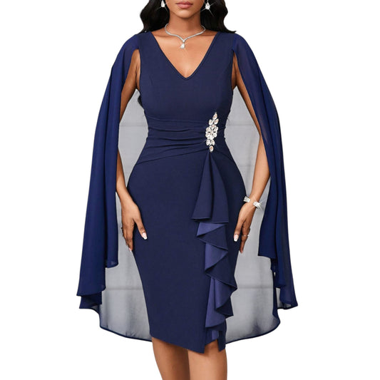 SHE sötétkék midi ruha