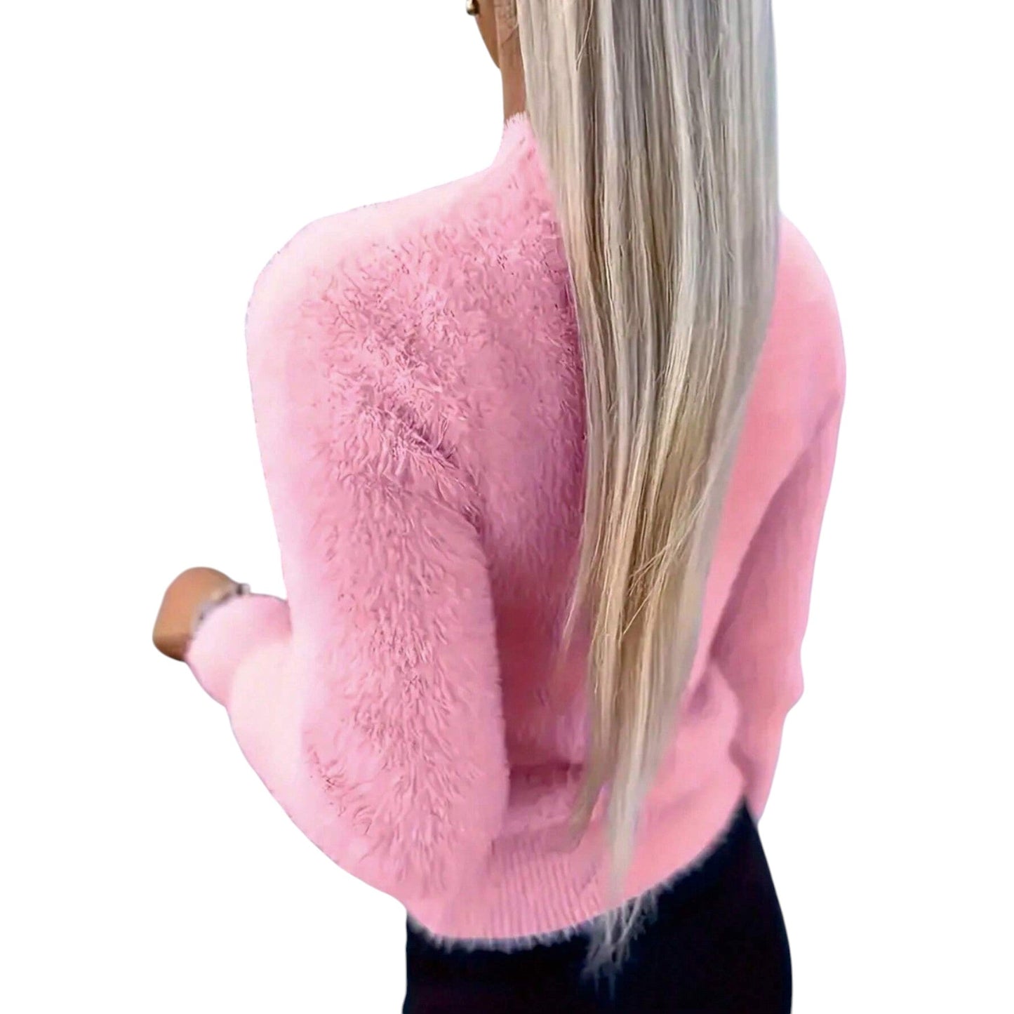 SHE rózsaszín bolyhos pulóver