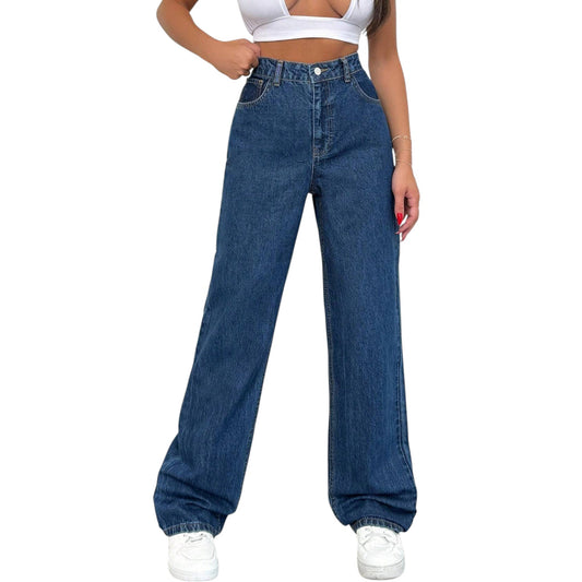 SHE kék bő szárú farmer nadrág