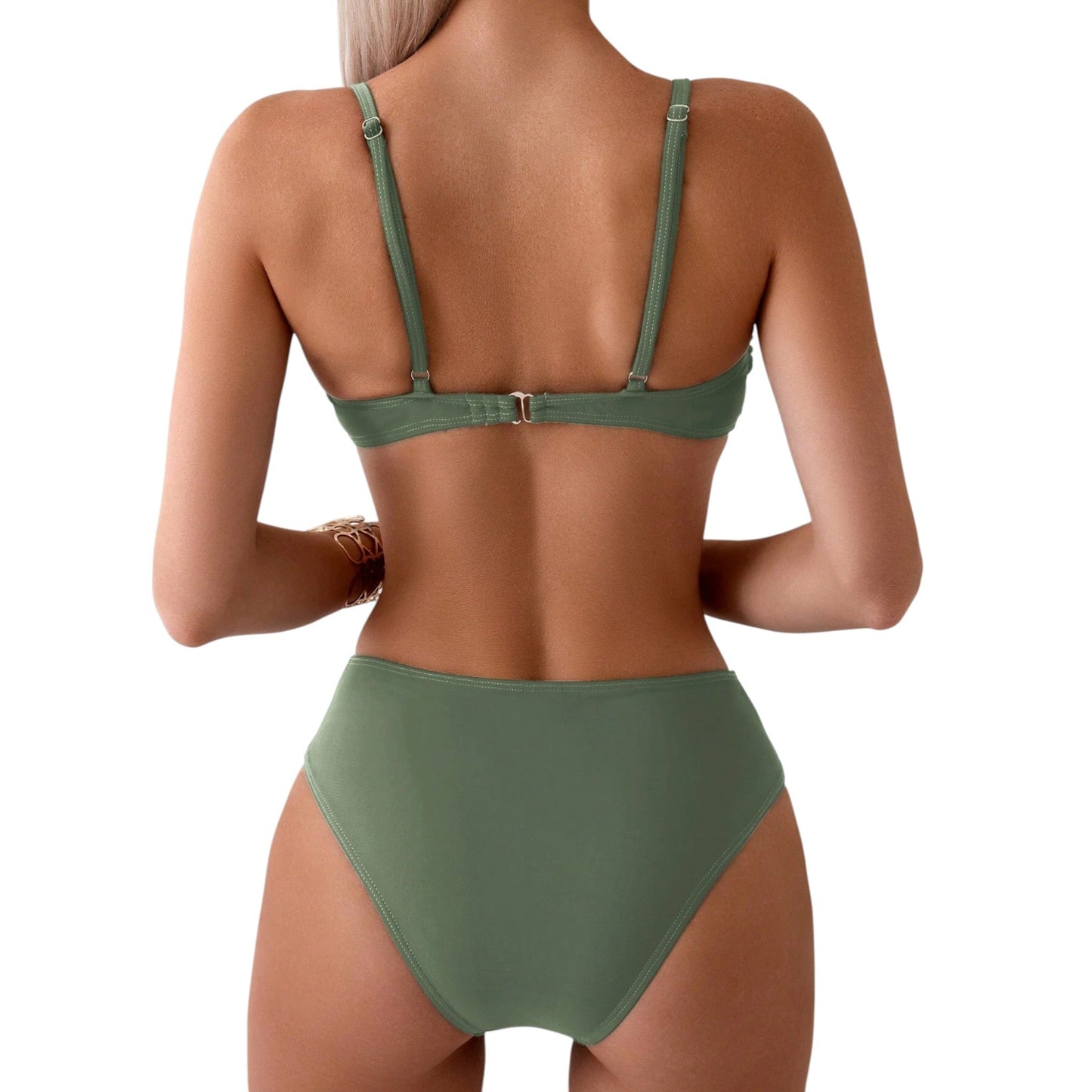 SHE zöld ráncolt bikini