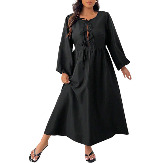 SHE fekete maxi ruha