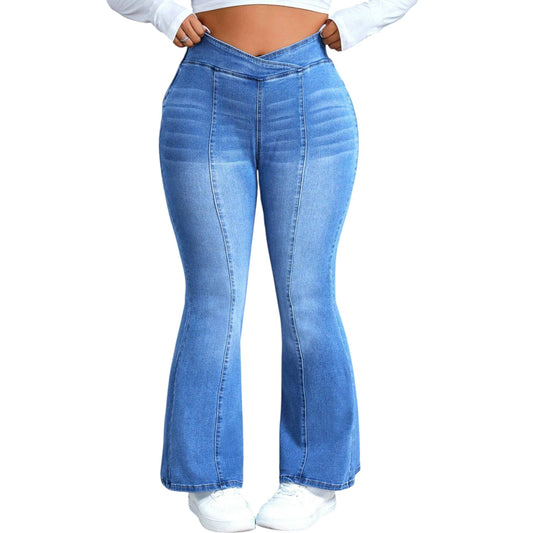 SHE kék magas derekú farmer nadrág