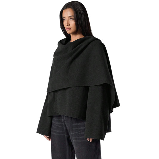 SHE fekete kötött poncsó pulóver