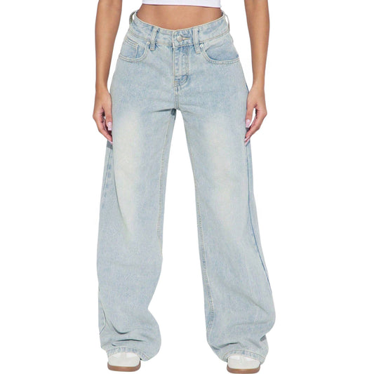 SHE világoskék széles szárú farmer nadrág