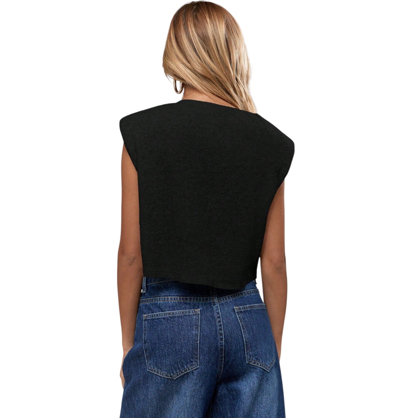 MISSGUIDED fekete gombos mellény