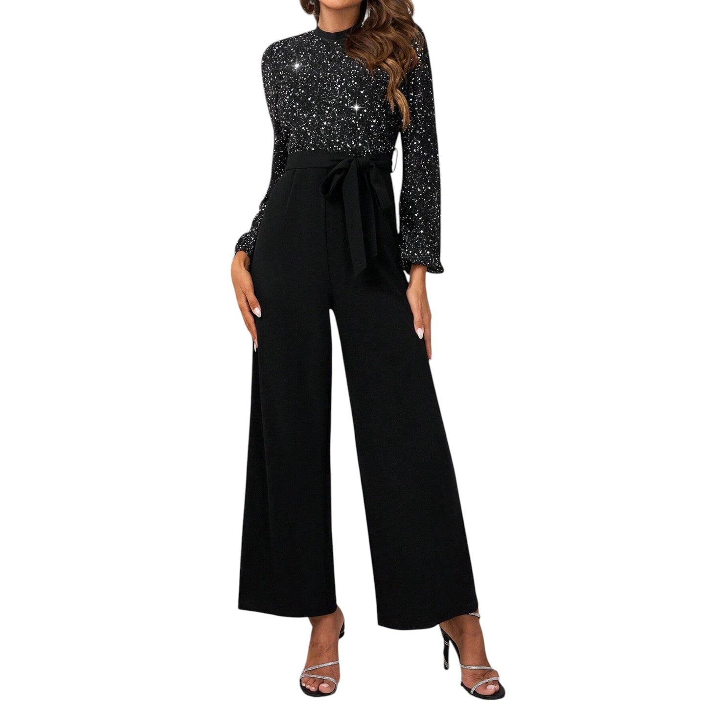 SHE fekete flitteres jumpsuit