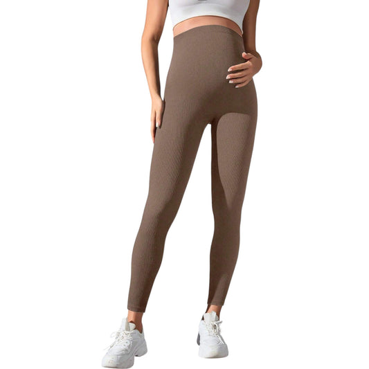 SHE barna bordázott kismama leggings